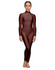 Solid Lycra LS Tneck Open Back Unitard