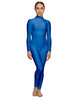 Solid Lycra LS Tneck Open Back Unitard