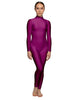 Solid Lycra LS Tneck Open Back Unitard