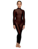Solid Lycra LS Tneck Open Back Unitard