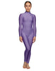 Solid Lycra LS Tneck Open Back Unitard