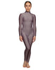 Solid Lycra LS Tneck Open Back Unitard