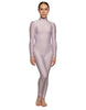 Solid Lycra LS Tneck Open Back Unitard