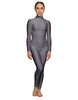 Solid Lycra LS Tneck Open Back Unitard