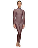 Solid Lycra LS Tneck Open Back Unitard