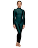 Solid Lycra LS Tneck Open Back Unitard