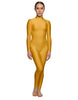 Solid Lycra LS Tneck Open Back Unitard