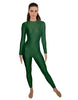 Solid Lycra LS Open Back Unitard