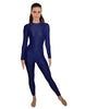 Solid Lycra LS Open Back Unitard