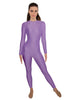 Solid Lycra LS Open Back Unitard