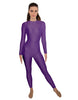 Solid Lycra LS Open Back Unitard