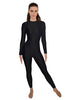 Solid Lycra LS Open Back Unitard