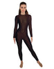 Solid Lycra LS Open Back Unitard