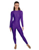 Solid Lycra LS Open Back Unitard
