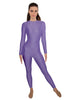 Solid Lycra LS Open Back Unitard