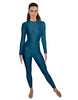 Solid Lycra LS Open Back Unitard