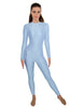 Solid Lycra LS Open Back Unitard