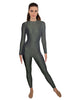 Solid Lycra LS Open Back Unitard