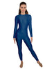 Solid Lycra LS Open Back Unitard