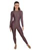 Solid Lycra LS Open Back Unitard