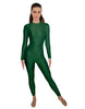 Solid Lycra LS Open Back Unitard