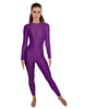 Solid Lycra LS Open Back Unitard