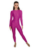 Solid Lycra LS Open Back Unitard