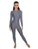 Solid Lycra LS Open Back Unitard