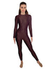 Solid Lycra LS Open Back Unitard