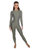 Solid Lycra LS Open Back Unitard