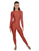 Solid Lycra LS Open Back Unitard