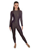 Solid Lycra LS Open Back Unitard