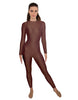 Solid Lycra LS Open Back Unitard