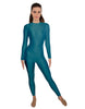Solid Lycra LS Open Back Unitard