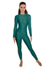 Solid Lycra LS Open Back Unitard
