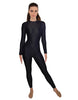 Solid Lycra LS Open Back Unitard