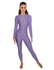 Solid Lycra LS Open Back Unitard