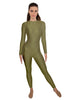Solid Lycra LS Open Back Unitard