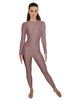 Solid Lycra LS Open Back Unitard