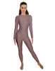 Solid Lycra LS Open Back Unitard