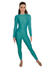 Solid Lycra LS Open Back Unitard