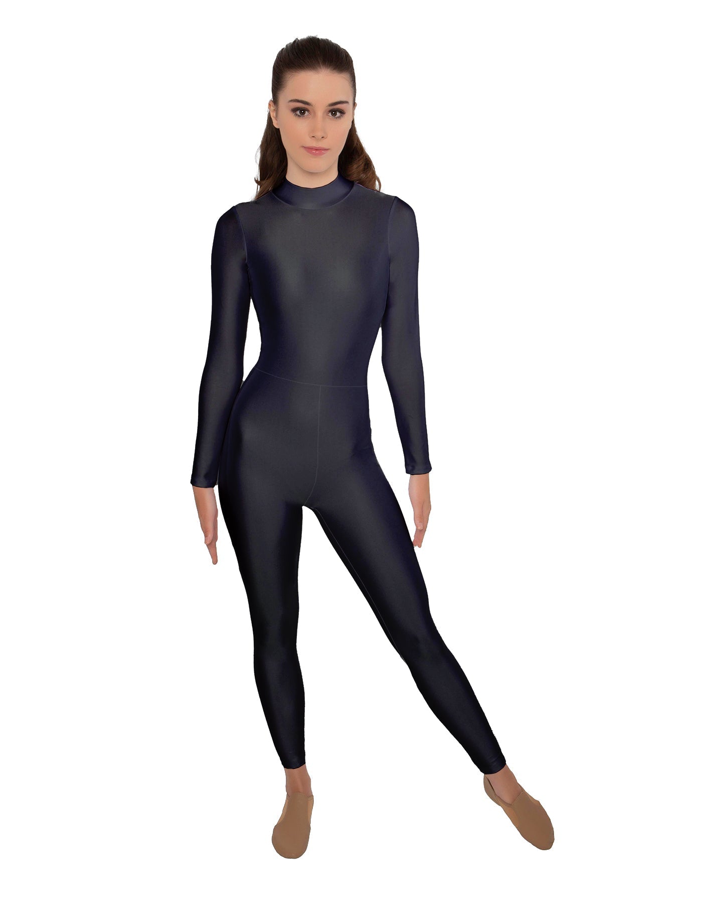 Solid Lycra LS Keyhole Back Unitard