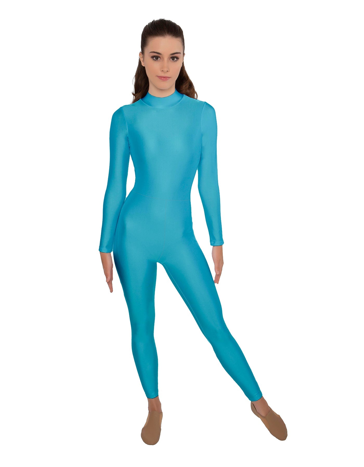 Solid Lycra LS Keyhole Back Unitard