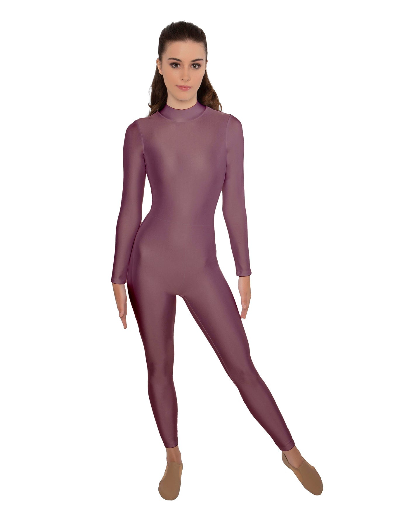 Solid Lycra LS Keyhole Back Unitard