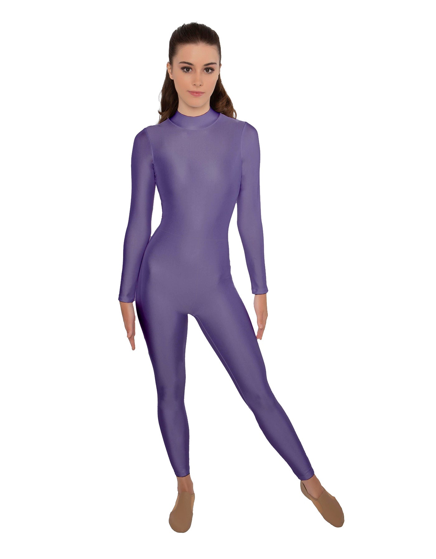 Solid Lycra LS Keyhole Back Unitard