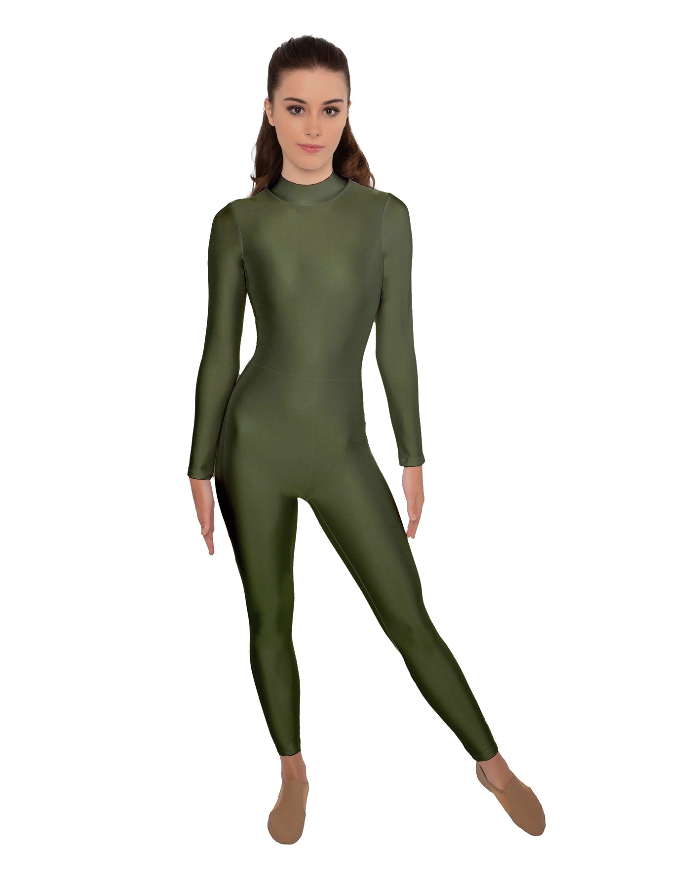 Solid Lycra LS Keyhole Back Unitard