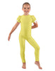 Solid Lycra Puff Sleeve Round Neck Keyhole Unitard