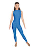 Solid Lycra Sleeveless TNeck Keyhole Unitard