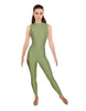 Solid Lycra Sleeveless TNeck Keyhole Unitard