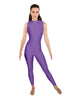 Solid Lycra Sleeveless TNeck Keyhole Unitard